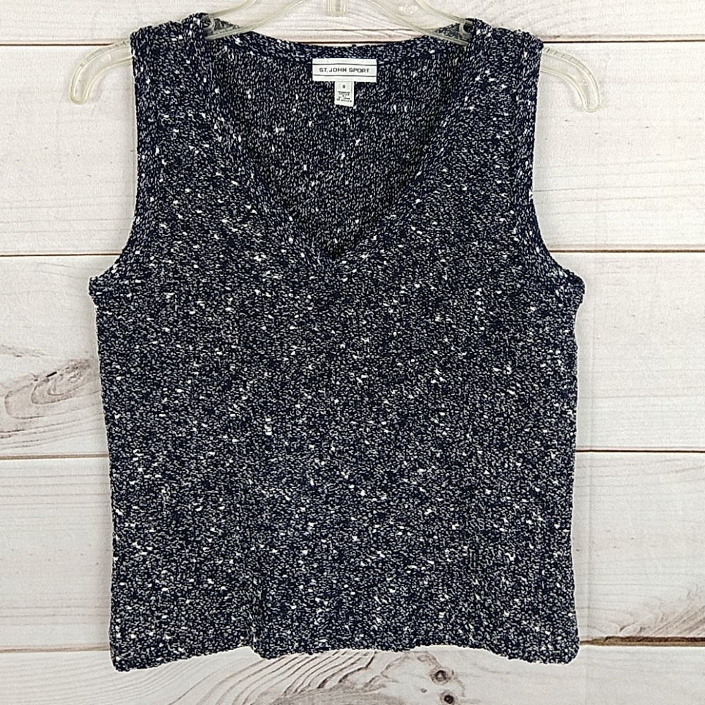 St. John Sport V Neck Sleeveless Crop Tank